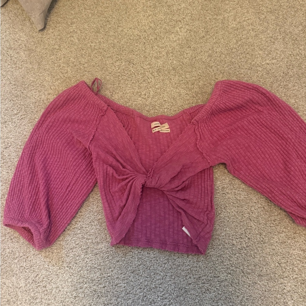 Urban Outfitters Magenta Ribbed Blouse